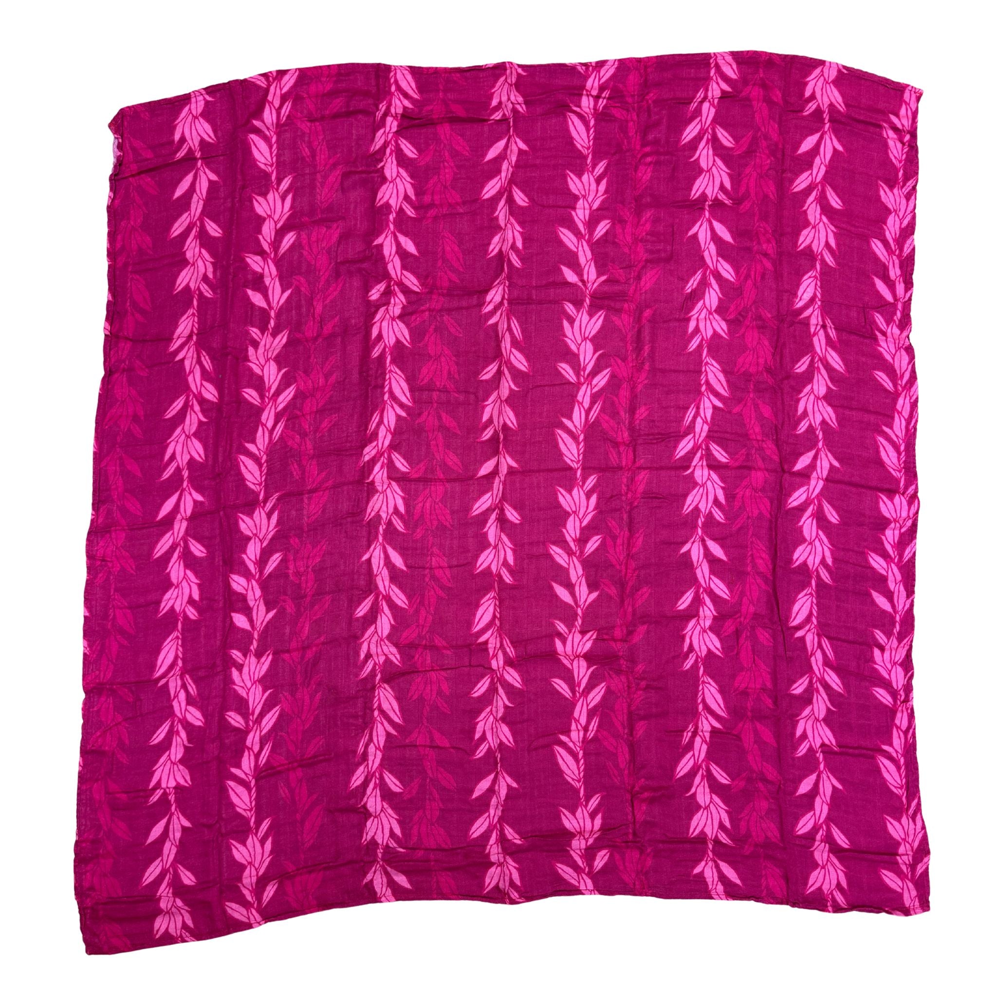 Pink Maile Strands Kapa Moe - Hawaiian Bamboo Swaddle