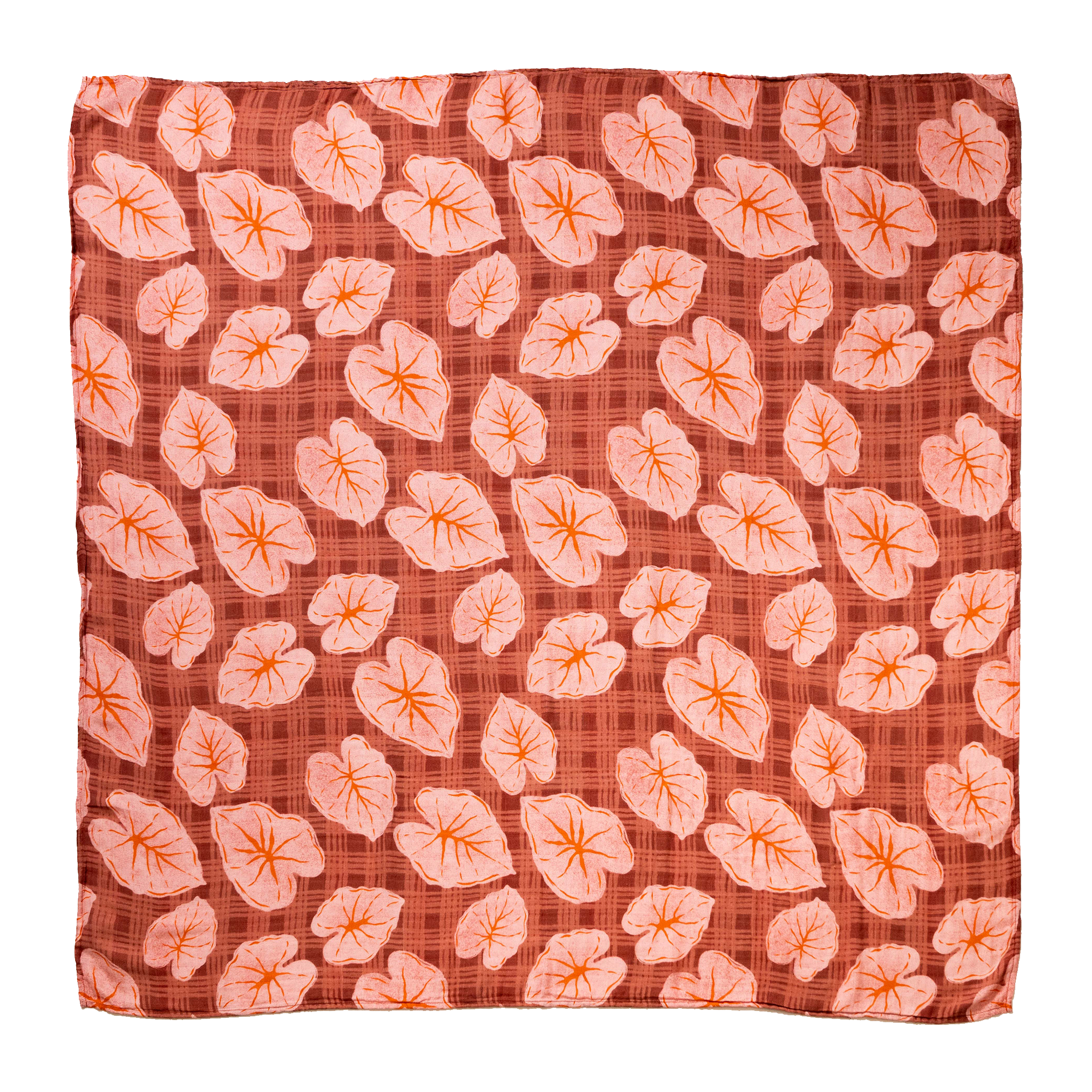 Pink Palaka Kalo Bamboo Muslin Kapa Moe (Swaddle Blanket)